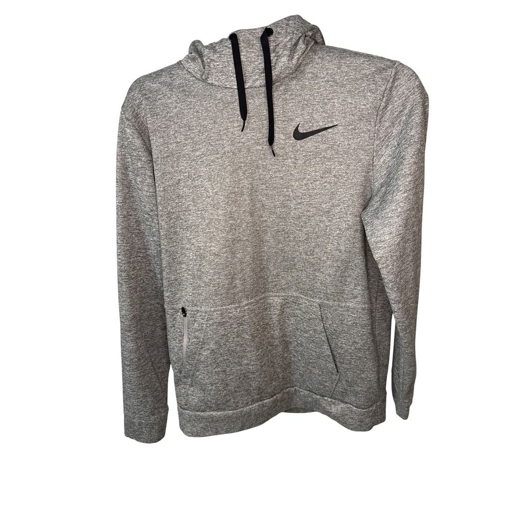Nike Mens Therma-FIT Hoodie Grey Heather Fleece Pullover Sweatshirt Medium